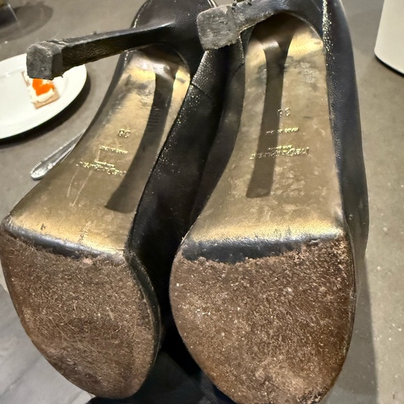 YSL TRIBUTE BLACK CAVIAR PUMPS SIZE 38 WORN AS SHOWN SAINT LAURENT PLATFORM - Picture 5 of 5